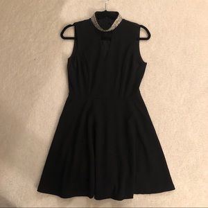 Black Dress with Beaded Collar